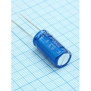 Конденсатор 2200мкФ 6.3В 10*20мм 105С (упаковка 4шт) JB JRC0J222M05001000200000B 1300мА 2000час