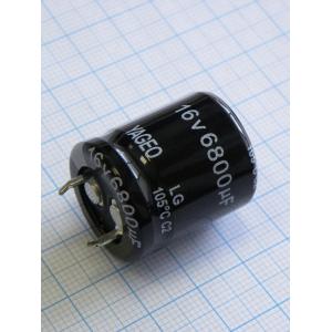 Конденсатор 6800мкФ 16В 22*25мм 105C (упаковка 4шт) Yageo LG016M6800BPF-2225 Snap-in 1550мА 2000час