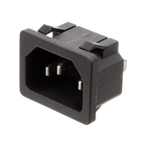 Сетевая вилка на корпус AC-015 250В 10А (упаковка 4шт) тип C14 на защелках