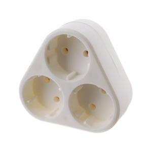 Сетевой тройник 16А в ряд, без заземления, Navigator, треугольник