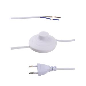 Шнур сетевой 1.7м с выключателем, кнопка, белый Navigator, для бра