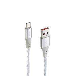 Шнур USB A-USB Type C 1м JA030 Jokade, серый, силикон