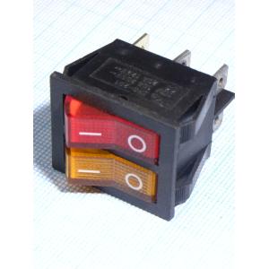 Выключатель 25*30мм Jie SWR2101-1A3 Y+R/B IRS (упаковка 2шт) 2х клавишный желтый-красный 6 контактов
